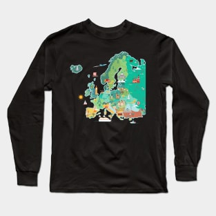 Map of Europe Long Sleeve T-Shirt